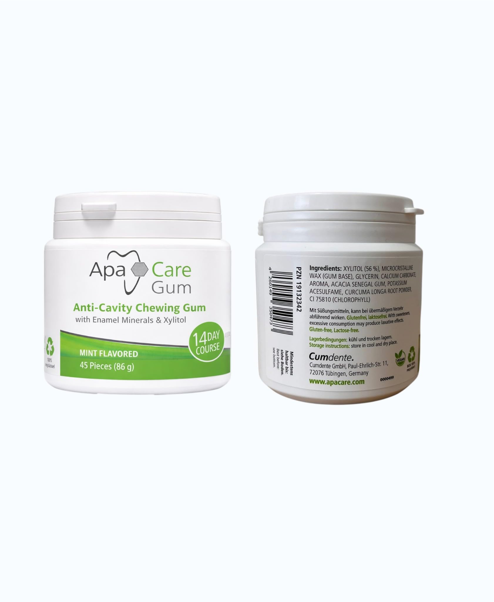 ApaCare Gum Anti-Karies Kaugummi mit Zahnschmelzmineralien | 6 Dosen 3