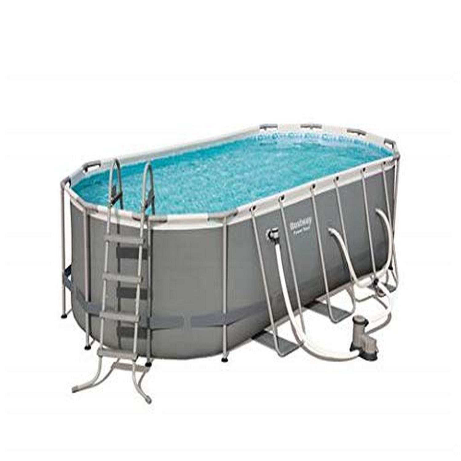 Bestway 56711E Power Steel Above Ground Pool, One Size White/Gray Best