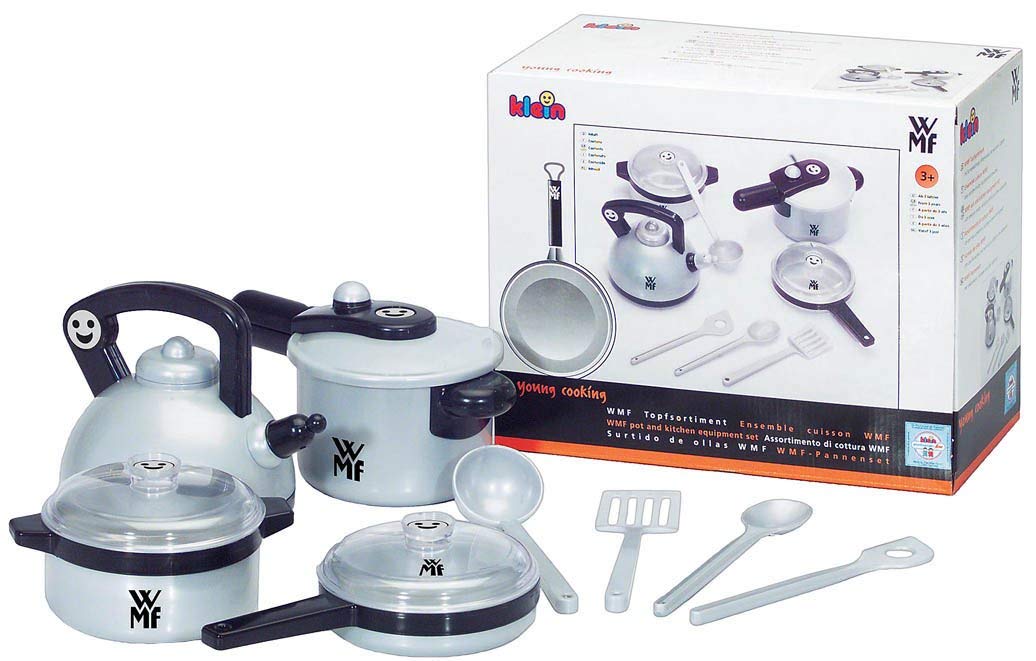 Theo Klein 9430 WMF Set of Pans and Kitchen Equipment I 9-Part Set in Elegant WMF Design I With Cookware and Cooking Utensils I Packaging Dimensions: 29.7 cm x 14.75 cm x 24 cm Multi - Colored