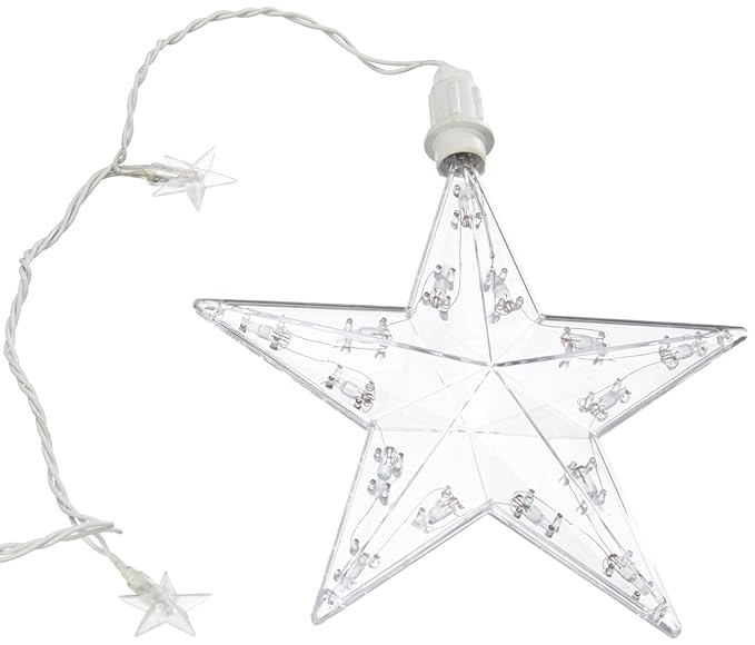 Sicherheits- Sternenkette für Innen- und Aussenbeleuchtung 3 grosse und 15 kleine Sterne 18tlg