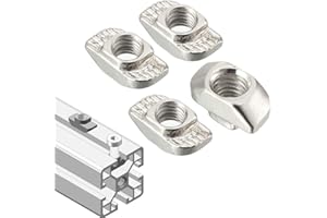 DGZ STORE 100Pcs 3030 Series M6 T Nuts, T Slot Nut Hammer Head Fastener Nut, Nickel Plated Carbon Steel Nut for Aluminum Profile(3030 Series M6)