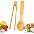Kit de Pina e Colher Culinária de Bambu Premium Multiuso