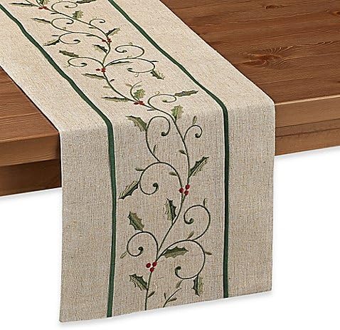 Sam Hedaya Magical Holly 72-Inch x 14-Inch Table Runner