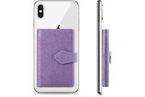 Ropigo Cell Phone Mandala Wallet,Credit Card Holder for Back of Phone Pocket 3M Adhesive Sticker Card Pouch Sleeve for iPhone/Samsung Galaxy/Moto/Google/Android and Most Smartphones (M-Purple)