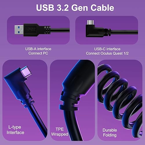 VR Link Cable 16FT Compatible with Meta/Oculus Quest 3S/Quest