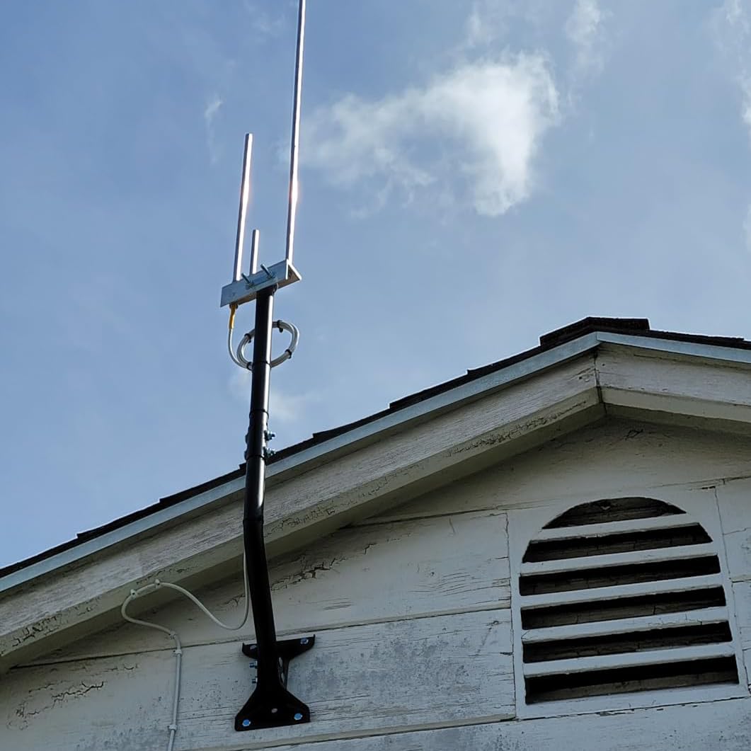 Adjustable Outdoor Antenna Mount - Universal J Pipe Mount for Antenna & Weather Station - Easy Installation, Solid Structure, Weather Proof (Diameter 1 1/4