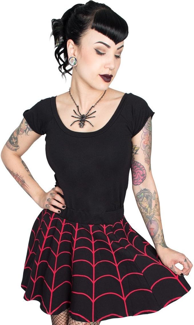 black skater skirt dress