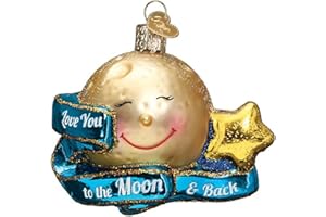 Old World Christmas Ornaments Love You to The Moon & Back Glass Blown Ornaments for Christmas Tree
