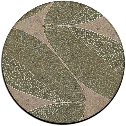 KJIOPA Dragonfly Wing Welcome Washable Coral Velvet Circular Custome Door Mat,/Durable/Safe/Non-slip,For Family Use