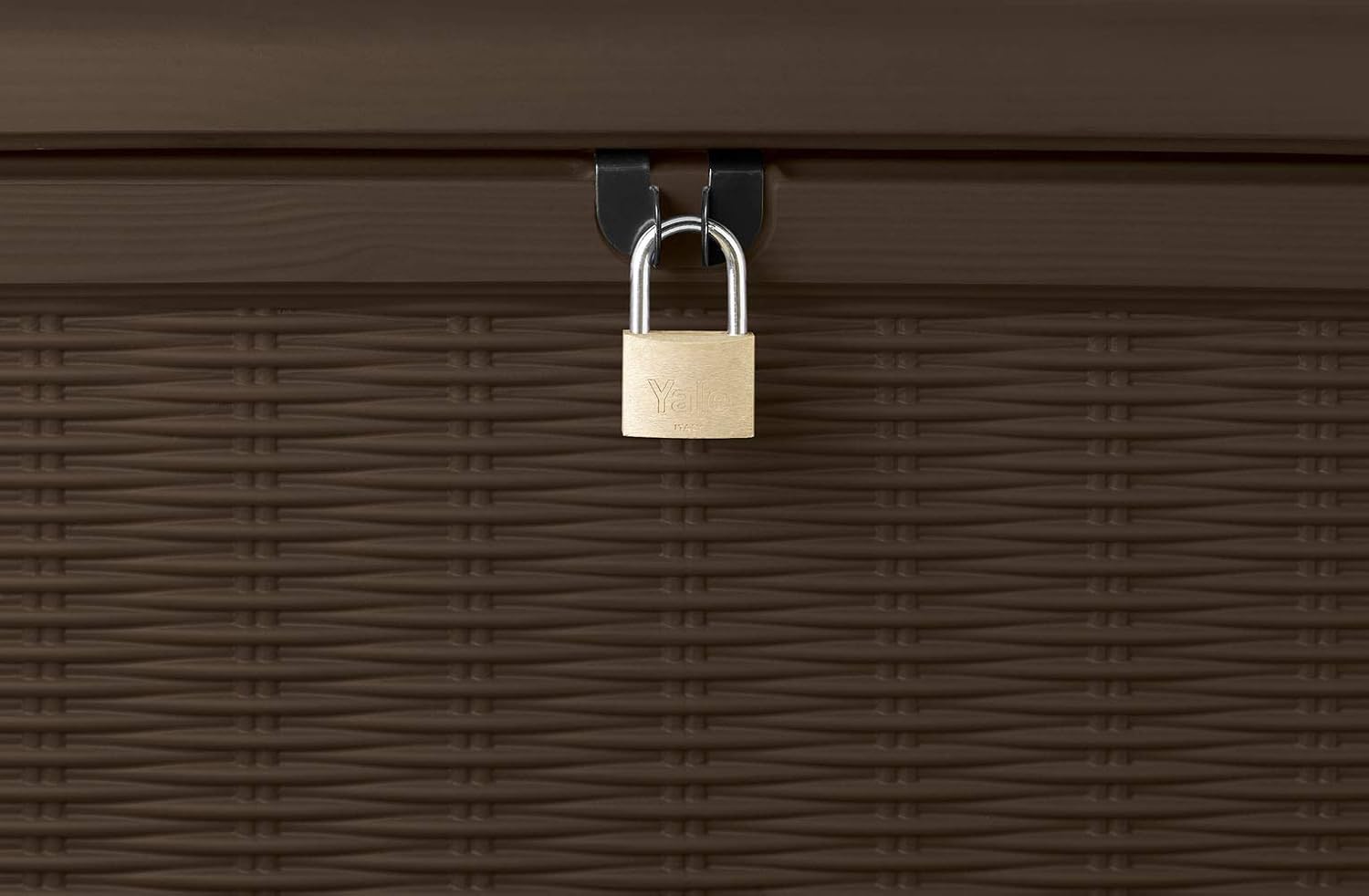 Keter Borneo 110 Gallon Resin Deck Box-Organization and Storage for Patio Furniture Outdoor Cushions, Throw Pillows, Garden Tools and Pool Toys, Brown : Garden & Outdoor