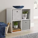 Home Source 60cm 4 Shelf Storage Cube Bookcase White Sonoma Oak Finish view 7