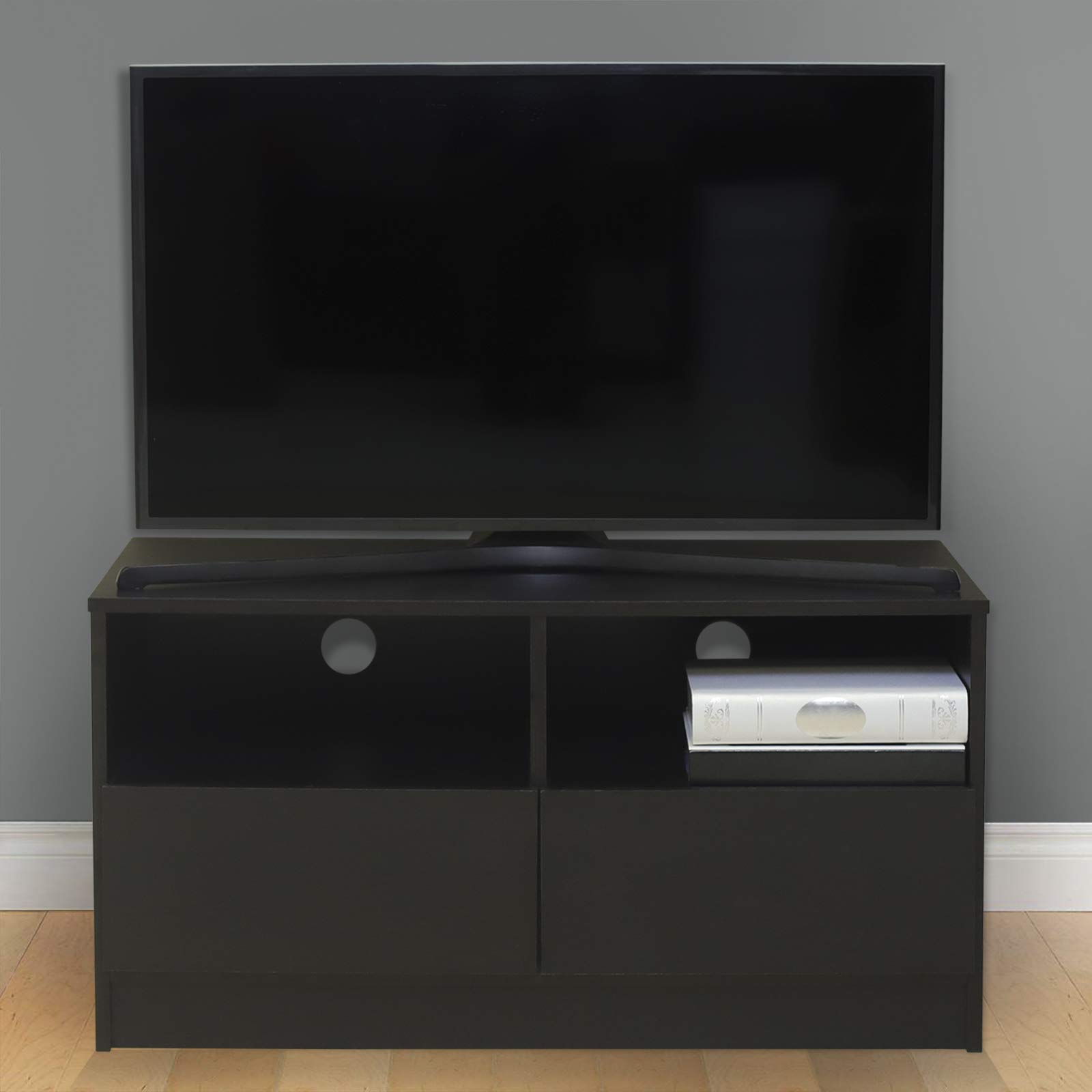 BuildRapido TV Cabinet Stand with 2 Drawers and Cable Management - NO TOOLS required! Easy assembly with Video link