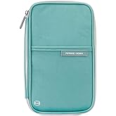VanFn Passport Wallets, Travel Wallet, RFID Family Passport Holder, Trip Document Organizer (Green)