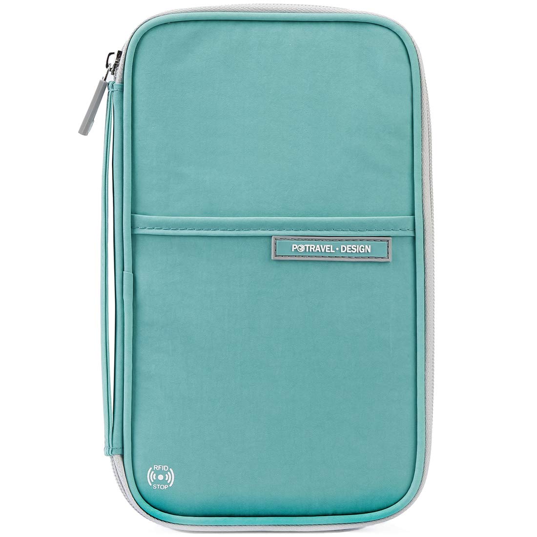 VanFn Family Passport Holder Travel Wallet RFID Blocking Travel Document Organiser Waterproof Holiday Passport Cover Men Women for ID Card, Credit Cards, Flight Tickets, Money, Coins (Green)