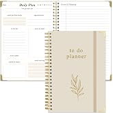 To Do List Notebook - Aesthetic Daily Planner to Easily Organize Your Tasks And Boost Productivity - Undated Planner for School or Office Supplies, 5.8" x 8.5", Beige