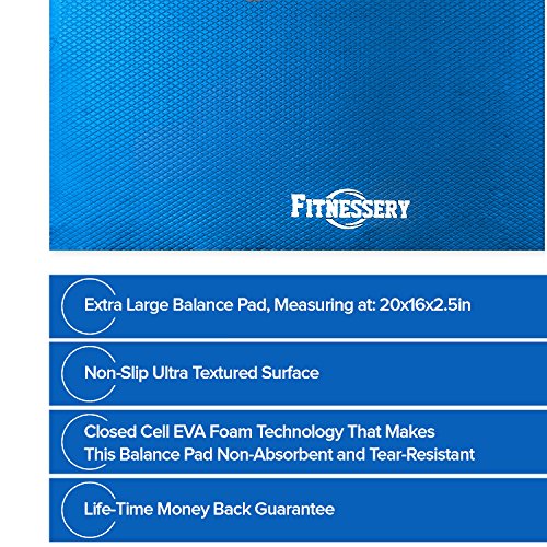 Balance Pad, Balance Trainer for Stability - Balance Board for Rehab, Use as Foam Mat, Foam Pad for Physical Therapy, Kneeling Pad with Foam Padding, Wobble Cushion Dimension: 20x16x2.5 inch (Blue)