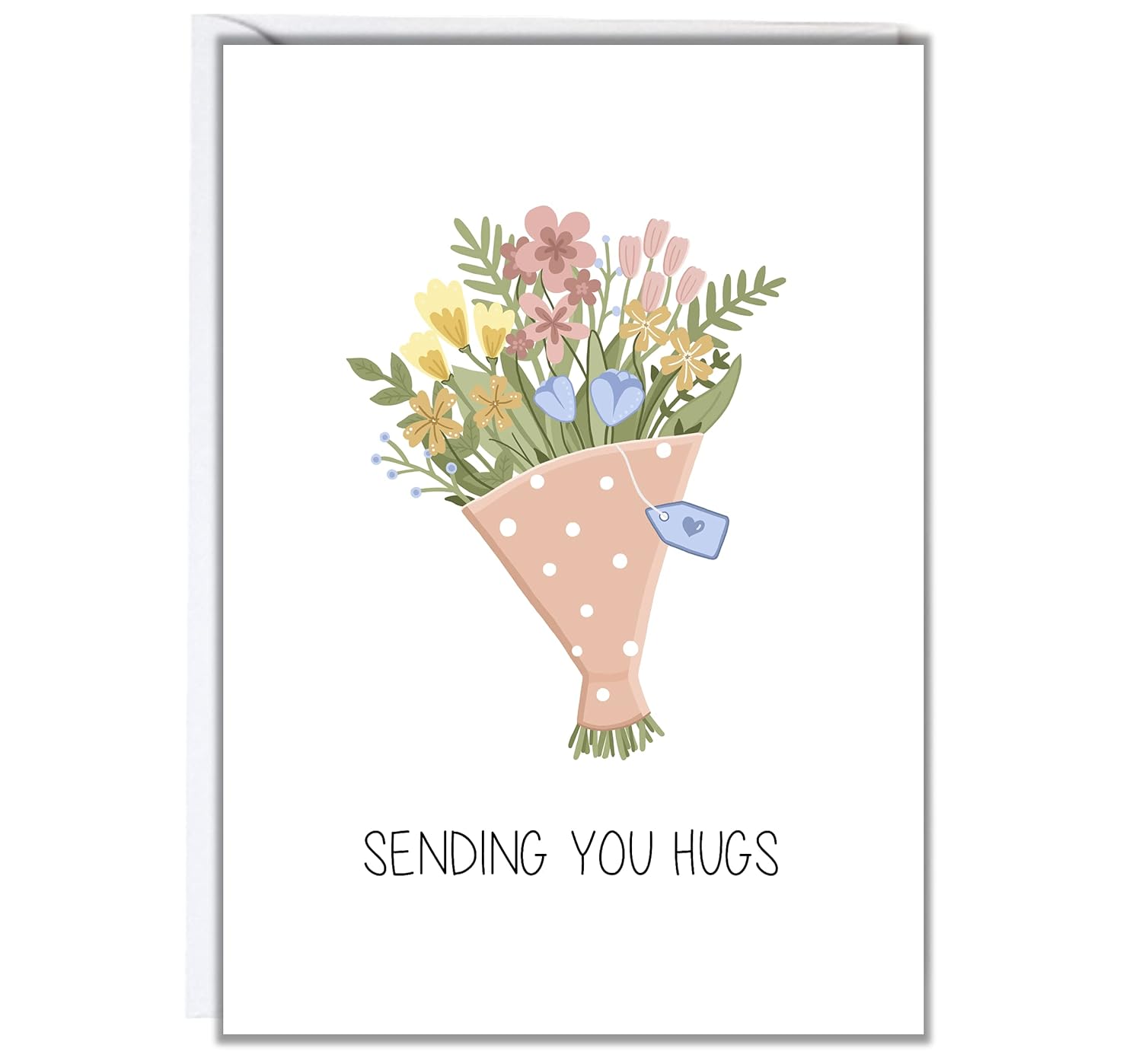 Thinking of You Card Flowers Sending Hugs Amazon.co.uk Handmade