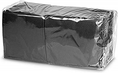 bar@drinkstuff Black Cocktail Napkins Pack of 250 2-Ply Disposable Serviettes