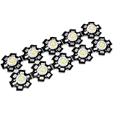 uxcell 280-350mA 1W LED Chip Bulb COB Light Beads Pure White Super Bright High Power for Floodlight 10pcs