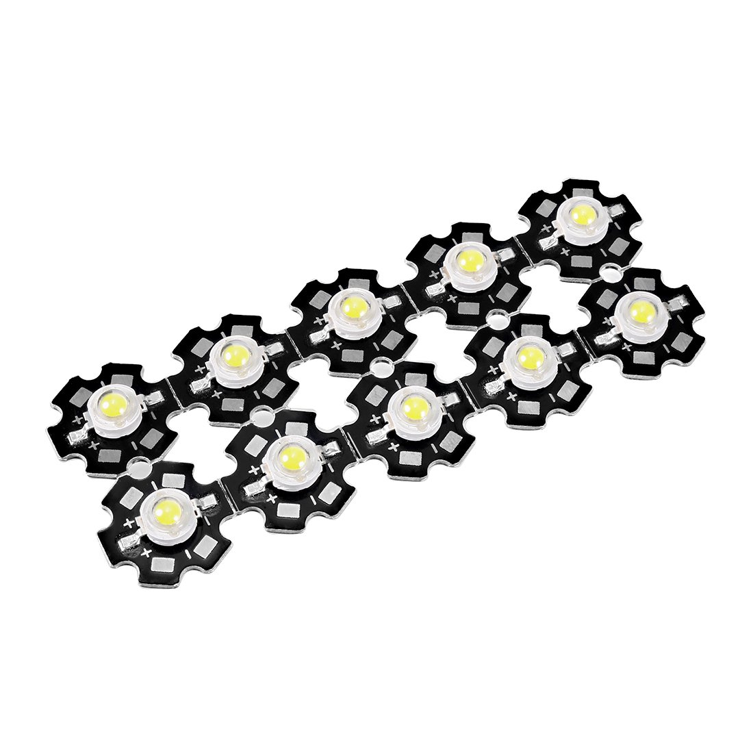 Sourcingmap 280-350mA 1W LED Chip Bulb COB Light Beads Pure White Super Bright High Power for Floodlight 10pcs