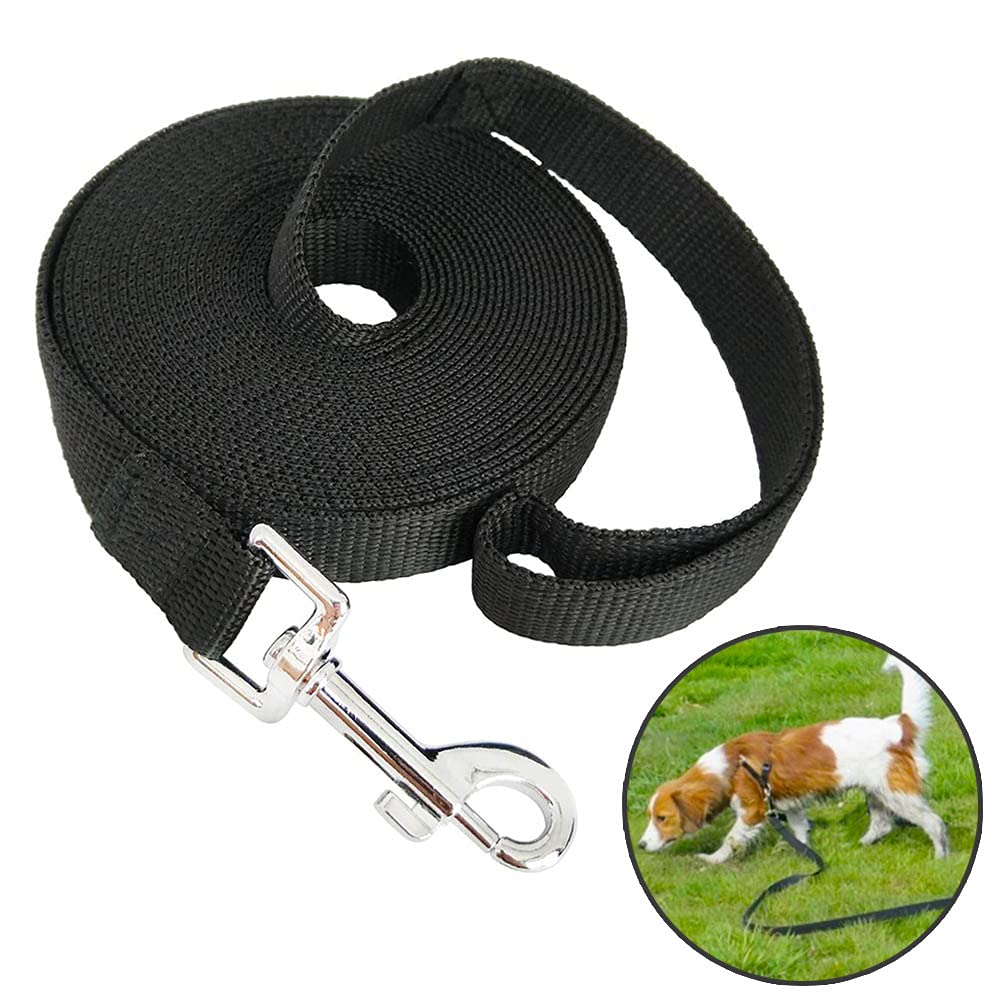 Dog Training Lead,Nylon Webbing Recall Training.(3m/10ft, Black)