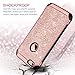 iPhone 6 Plus Case,iPhone 6S Plus Case,BENTOBEN Sparkly Glitter 2 in 1 Hard PC Laminated with Shiny Faux Leather Soft TPU Bumper Shockproof Protective Case for iPhone 6S Plus/6 Plus 5.5 Inch,Rose Gold