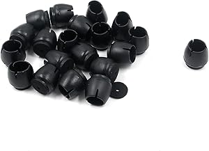 Karcy Chair Leg Caps Floor Protector for Indoor Outdoor Garden Patio Office Chair Leg with Felt Pads Silicone Black Fit for Round Dia. 17-21mm / 0.67x0.83