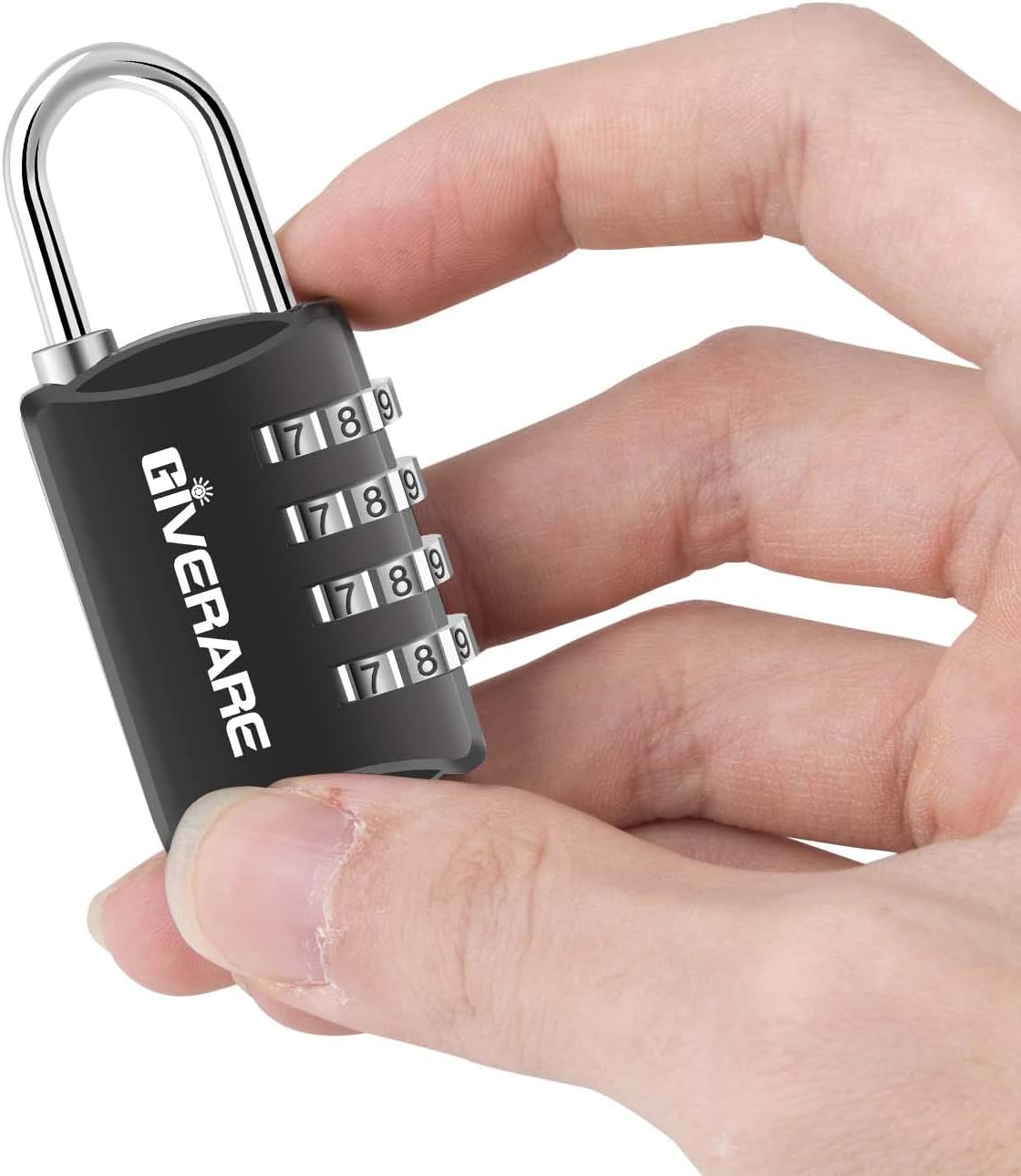 GIVERARE 4 Pack Combination Lock, 4-Digit Padlock Keyless, Resettable Luggage Locks for Backpack, Gym & School & Employee Locker, Weatherproof Travel Lock for Fence, Backyard Gate, Hasp, Case-Black - - 
