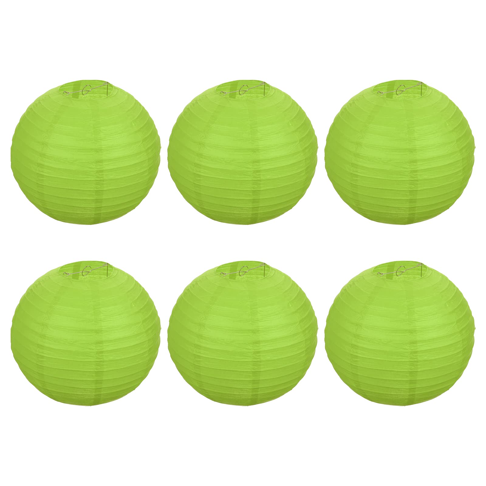 PATIKIL 12 Inch Paper Lanterns, 6 Pack Round Folding Hanging Lamp Shade for Wedding Home Party Festival Celebration, Green — image 1