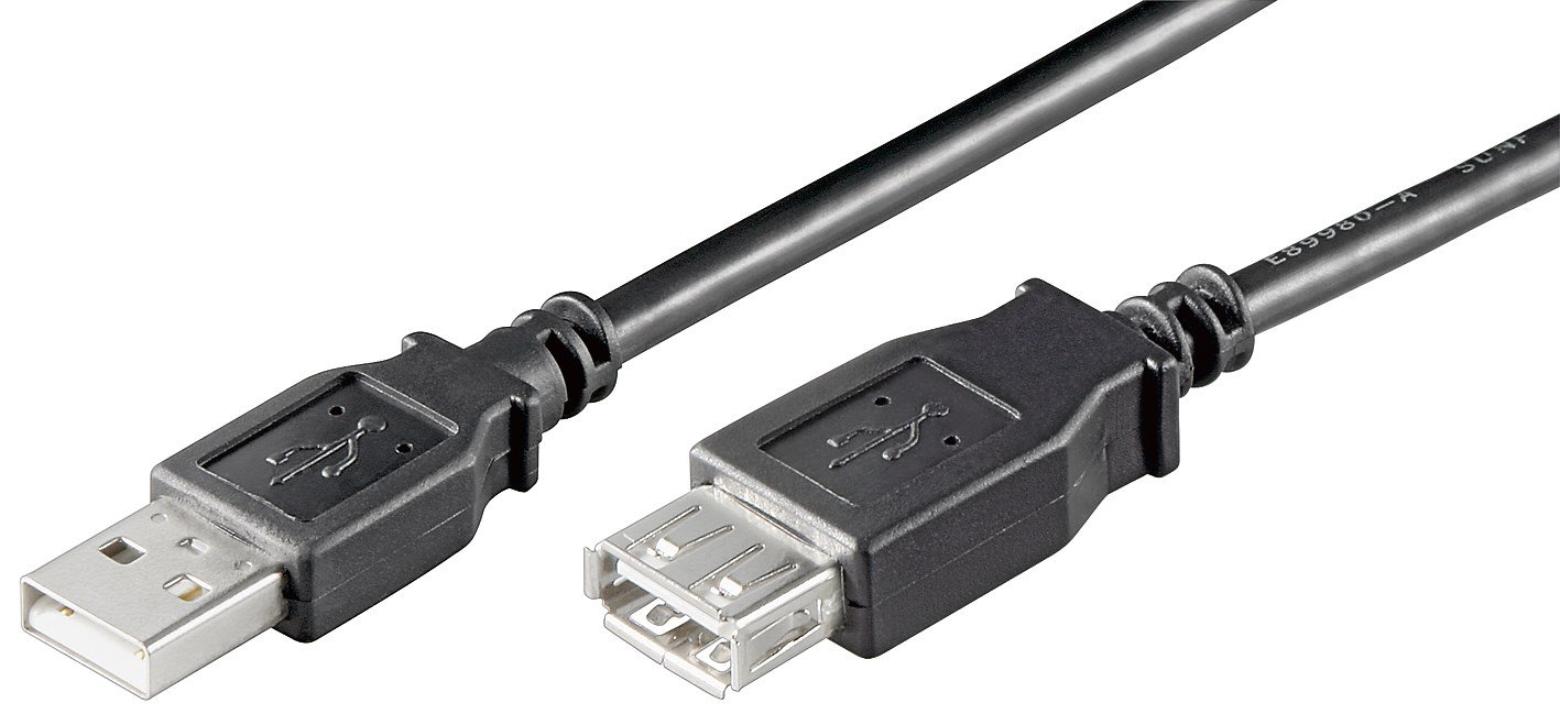 Ewent USB 2.0 Cable Type a/a/Male to Female Dual Shielding AWG 28 Copper Instalment of Transfer Upto 480Mbit, Black 3.00 m black