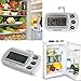 Digiwise Digital Refrigerator Freezer Fridge Thermometer, Wireless with Large LCD, White