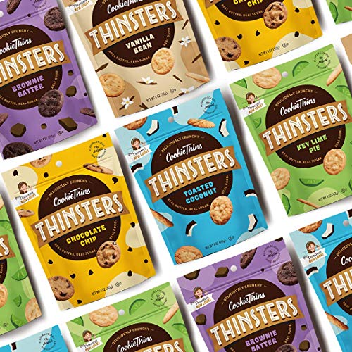 Thinsters Cookie Thins Vanilla Bean, 4 Ounce (Pack of 12), Non GMO, Peanut Free