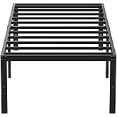 EMODA 20 Inch Twin Bed Frame No Box Spring Needed, Heavy Duty Tall Metal Twin Platform Bed Frames with Large Storage Space, Noise Free, Easy Assembly, Black