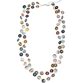 Winssigma Layered Necklaces for Women, Multi Strand Boho Long Beaded Statement Piece with Shell & Coin Chunky Details
