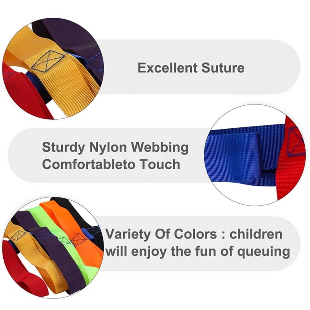 Children's Walking Ropes for Preschool Daycare School Kids Outdoor Colorful Handles for Up to 12 Children 2 Teachers(Blue)
