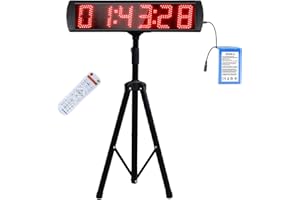 GAN XIN Large LED Display Digital Race Timer with Battery,Function-Countdown/Up/Time Clock, Remote Control, Tripod Stand and Adjustable Brightness for Sports Events, Races, Meetings, Presentations