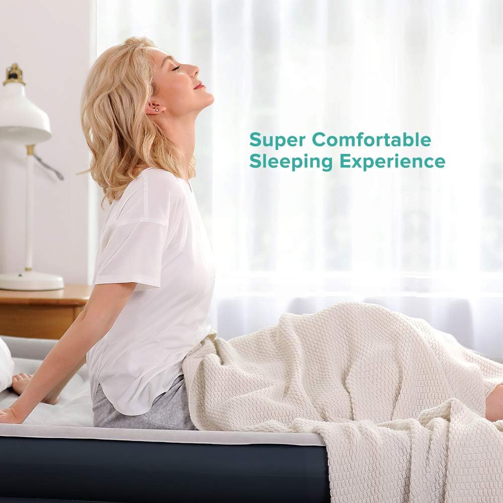 Air Mattress Full Size XL with Built-in Electric Pump, [2020 Upgraded] Inflatable Bed Blow-up Airbed with Storage Bag, Height 18'': Kitchen & Dining