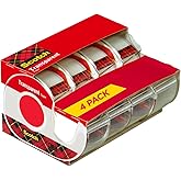 Scotch Transparent Tape, Versatile, Clear Tape Engineered for Office and Home Use, 3/4 x 850 Inches, 4 Dispensered Rolls
