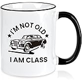 Slugeren Retirement Gift for Men, I'm Not Old I'm Classic Coffee Mug, 50th 60th 70th 80th Birthday Gift for Grandpa Dad, Retirement Gifts for Grandpa Dad Him, 11Oz