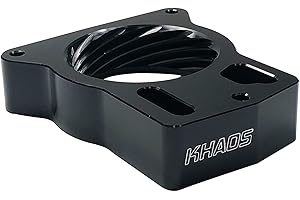 Khaos Motorsports Anodized Black Helix Throttle Body Spacer Chevy Silverado GMC Sierra 1999-2007 4.8 5.3 6.0 LS1