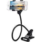 ZTON Metal-Enhanced Cell Phone Holder, Mobile Phone Stand, Lazy Bracket, Flexible Long Arms Clip Mount for iPhone, LG, etc.in Office Bedroom Desktop (Black)