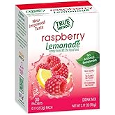 True Lemon Raspberry Lemonade Powdered Drink Mix Packets, 30 ct | Non-GMO, gluten free, low calorie water enhancer, no artificial sweeteners