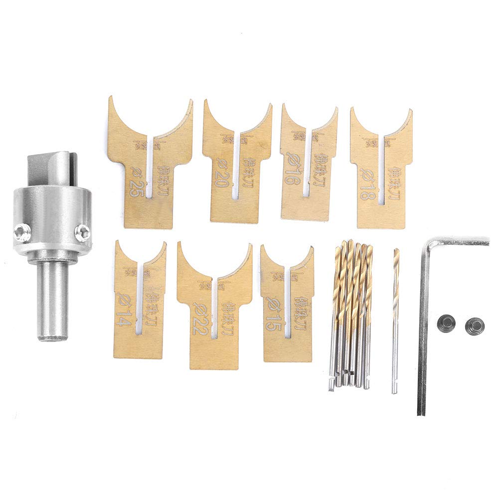 Wooden Beads Drills Bit Kit 18Pcs Wood Bead Maker 14-25mm C-Shaped Beads Ball Drill Bit Beads Milling Cutter Kit for Ebony Rosewood