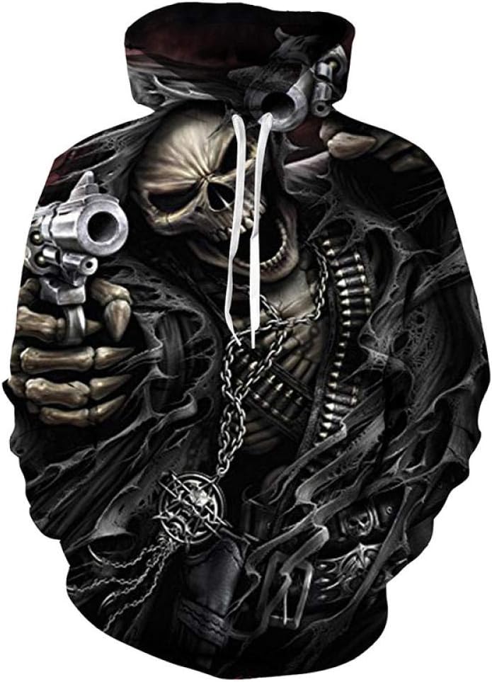 Hoodies Unisex 3D Print Sweatshirts with Kangaroo Pocket - Hell Police - Street Hip Hop Rap Style Dancer Hoody Hoodie Boy Girl Cool and Differentiate Hooded Pullover -