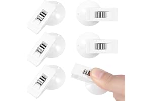 ADLABLD 6 Pack Shower Curtain Clips Self Adhesive Shower Curtain Holder with Suction Cup to Prevent Water Splashing Out Windproof Splash Guard for Inside Liner
