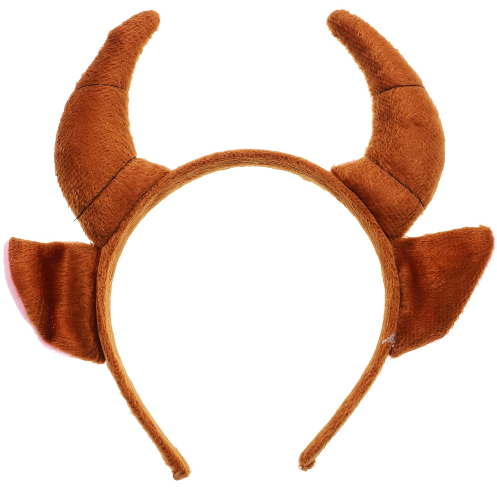 jojofuny Ox Horns Heabands for Kids: Brown Plush Animals Hair Hoop for Easter Halloween Prop - Fancy Headdress for Animal Costume Cosplay Party Favor