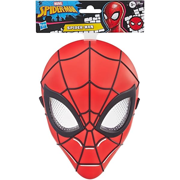 Marvel Youth Spider-Man Mask - 3D Plastic Mask with Elastic Strap