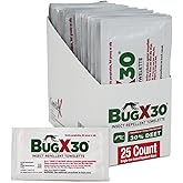 CoreTex Bug X 30 Mosquito, Tick, & Insect Repellent Wipes with 30% DEET - Pack of 25 Single-Use Bug Repellent Wipes for Up to