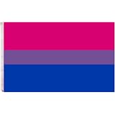 Bisexual Pride Flag,3 x 5 Foot Bi Pride Flag 100% Polyester Silk Printed,Bright and Vivid Colors,UV Fade Resistant Lesbian LGBT Rainbow Flag Gay Parade Flags with Two Brass Grommets