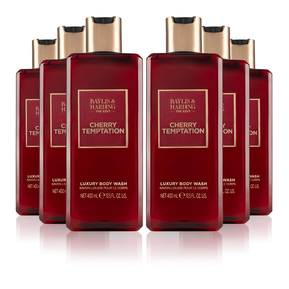 Baylis & Harding The Edit Cherry Temptation Body Wash, 400 ml (Pack of 6) - Vegan Friendly — image 1